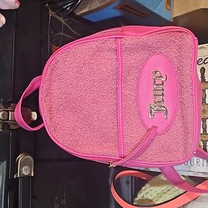 NWT Juicy Couture pink fleece front mini backpack!